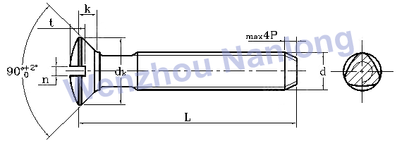 DIN 7500KE - Slotted rasied countersunk thread rolling screws 